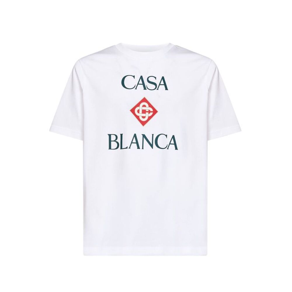 Casablanca Men White Cotton Jersey Casablanca Diamond Logo T-Shirt